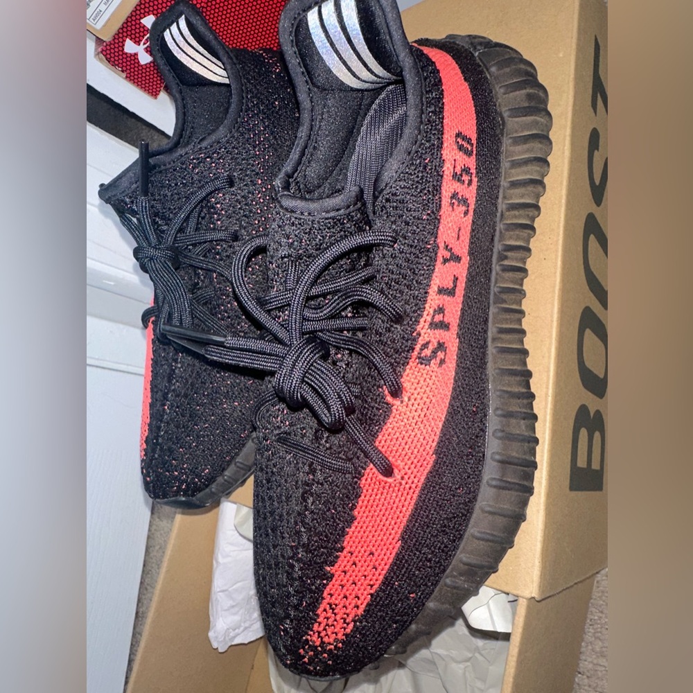 black and red yeezy 350